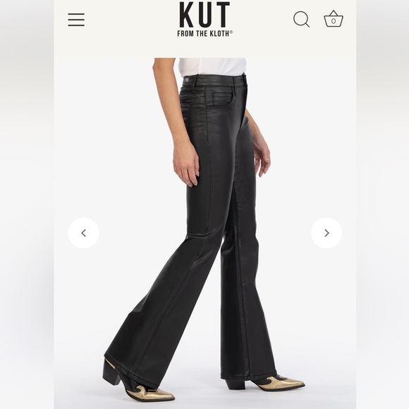 Kut from the Kloth Ana Coated High-Rise Flare NWT Size 16 - Picture 2 of 16